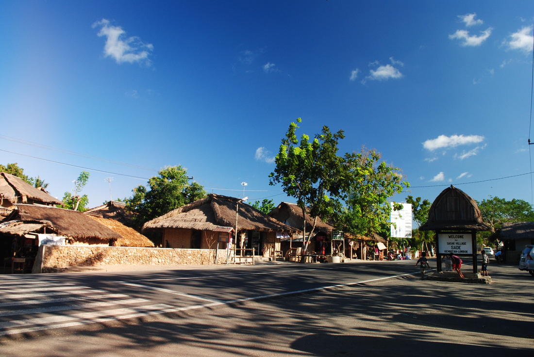 main road in front of Sasak village, Lombok, NTB